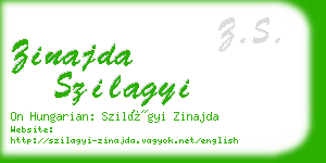 zinajda szilagyi business card